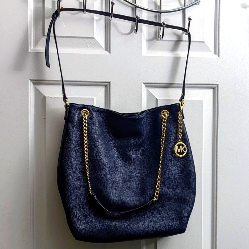 Michael Kors Pebbled Midnight Blue Two-way bag